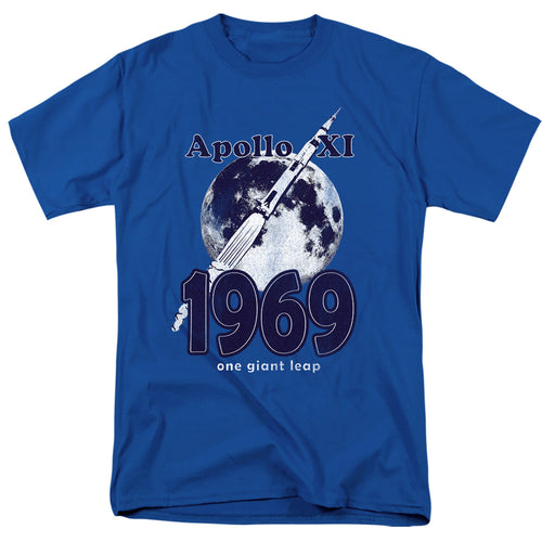 NASA - One Giant Leap - Adult Unisex Short Sleeve T-Shirt - Blue
