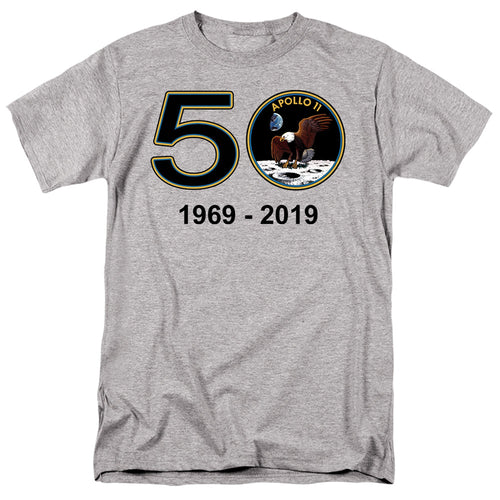 NASA - Apollo 11 50th - Adult Unisex Short Sleeve T-Shirt - Gray