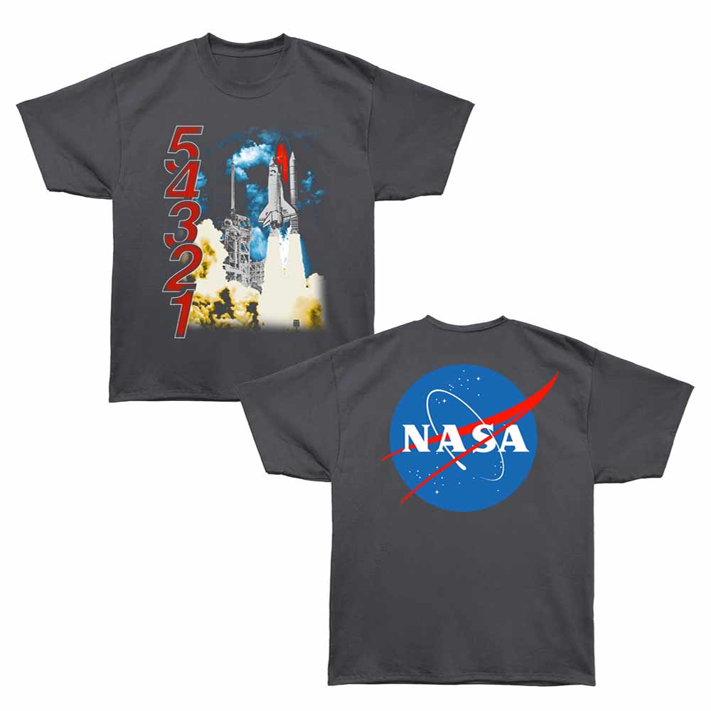 NASA - Lift Off - Bronx Oversized Short Sleeve T-Shirt - Front & Back Print - Gray