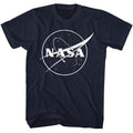 NASA - Meatball Logo One Color - American Classics - Solid Blue Adult Short Sleeve T-Shirt