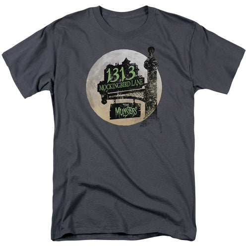 The Munsters - Moonlit Address - Adult Unisex Short Sleeve T-Shirt - Gray