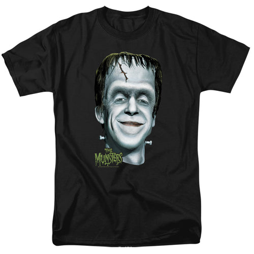 The Munsters - Hermans Head - Adult Unisex Short Sleeve T-Shirt - Black