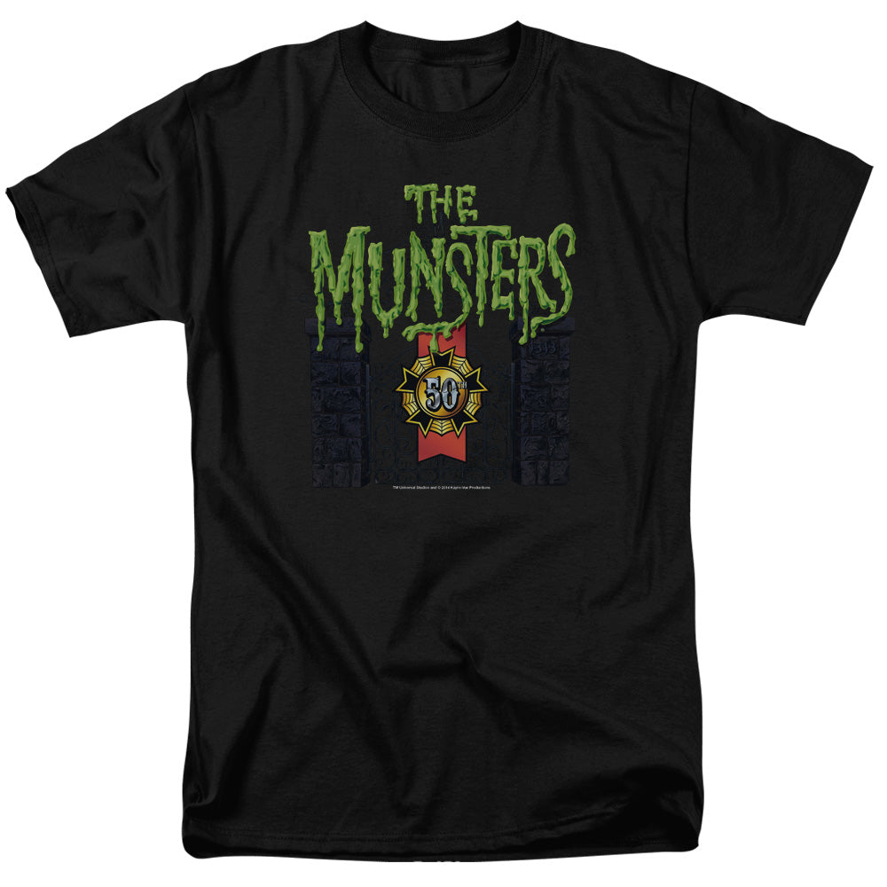 The Munsters - 50 Year Logo - Adult Unisex Short Sleeve T-Shirt - Black
