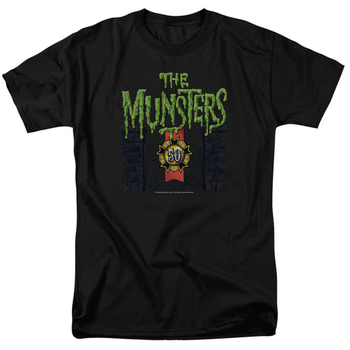 The Munsters - 50 Year Logo - Adult Unisex Short Sleeve T-Shirt - Black