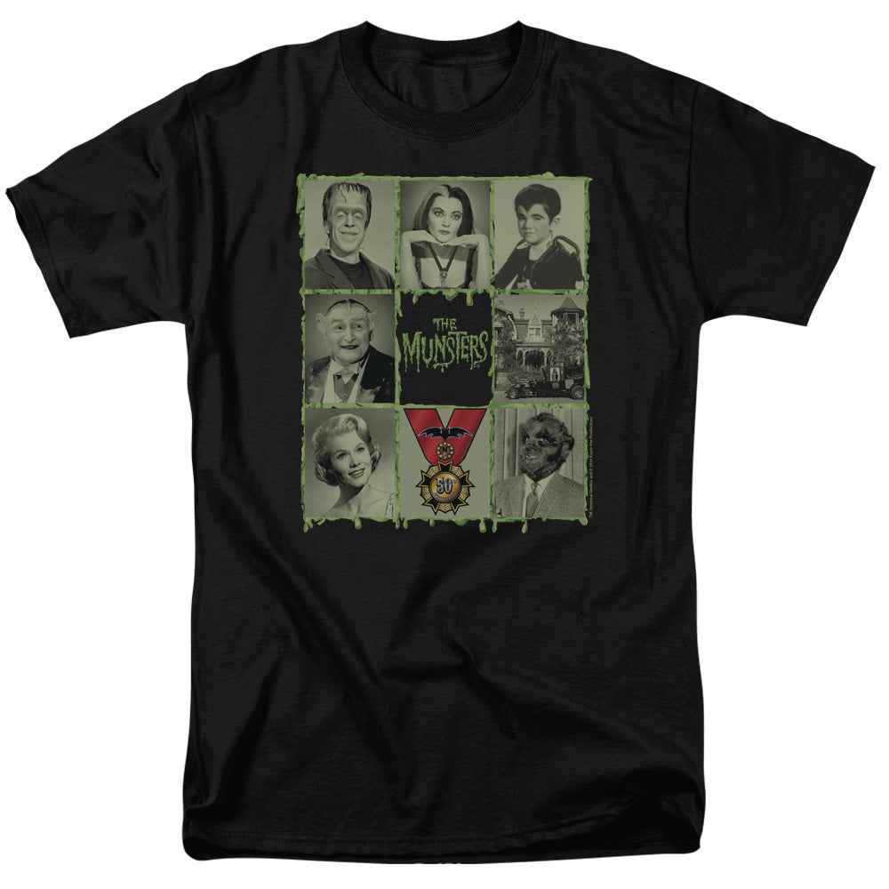The Munsters - Blocks - Adult Unisex Short Sleeve T-Shirt - Black