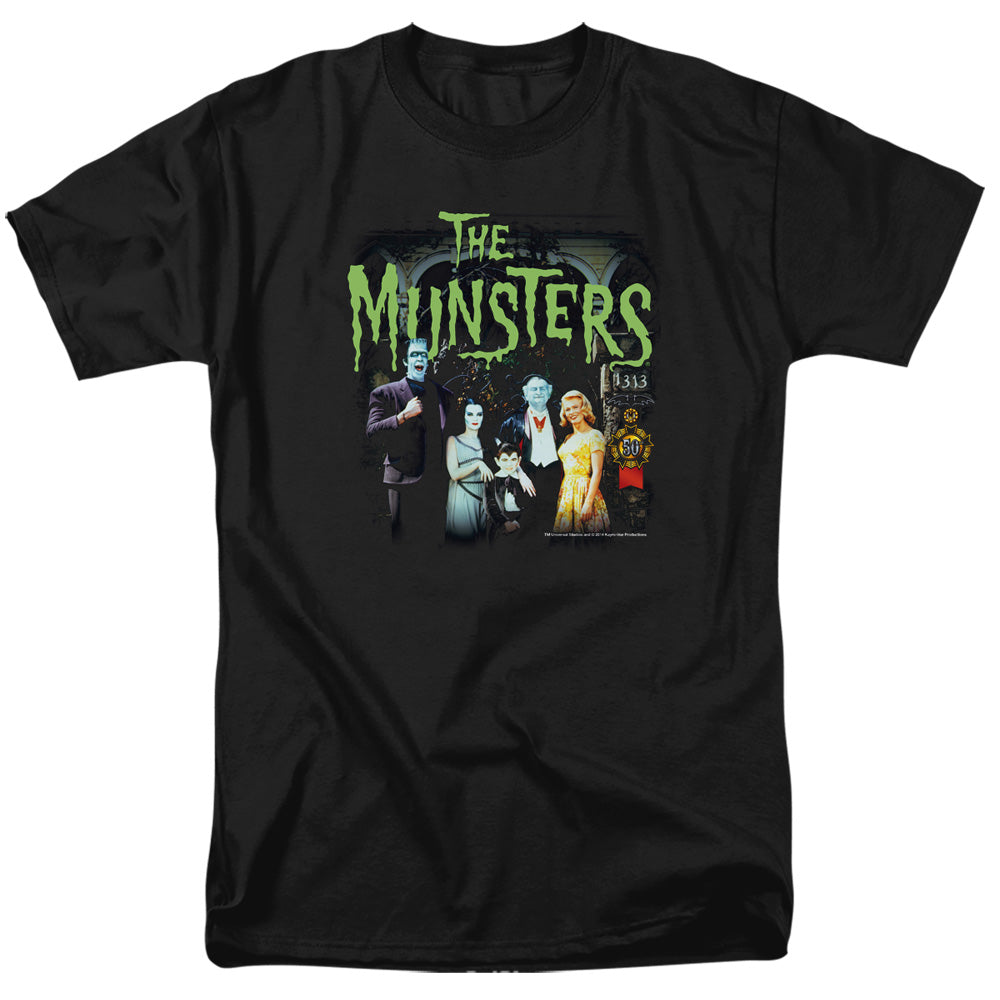 The Munsters - 1313 50 Years - Adult Unisex Short Sleeve T-Shirt - Black
