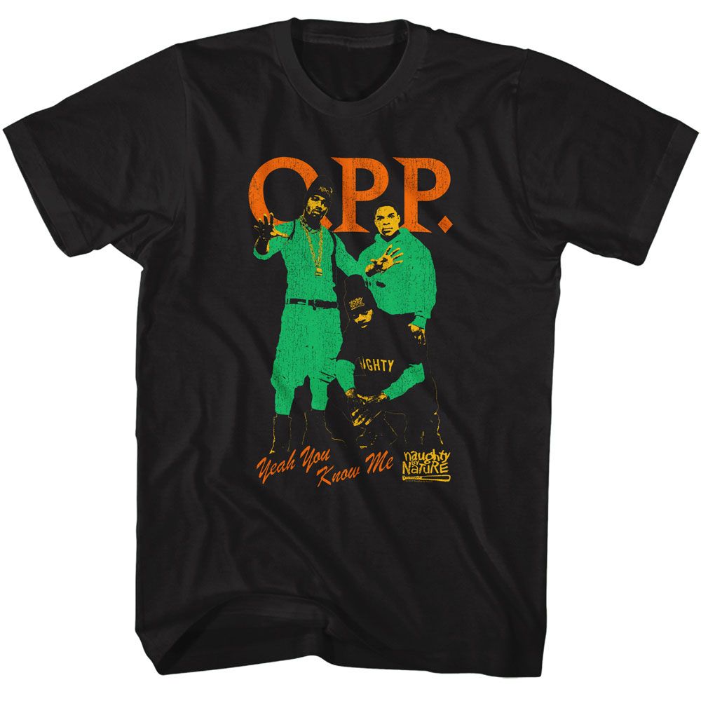 Naughty By Nature - Tricolor OPP - American Classics - Solid Black Adult Short Sleeve T-Shirt