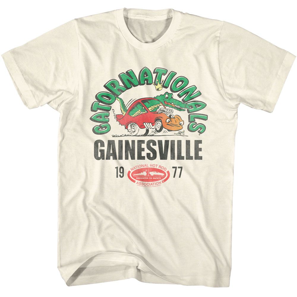NHRA - Gator Nationals 77 - American Classics - Solid Off-White Adult Short Sleeve T-Shirt