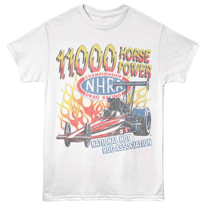 Nhra - 11K Horsepower - Adult Short Sleeve T-Shirt - White