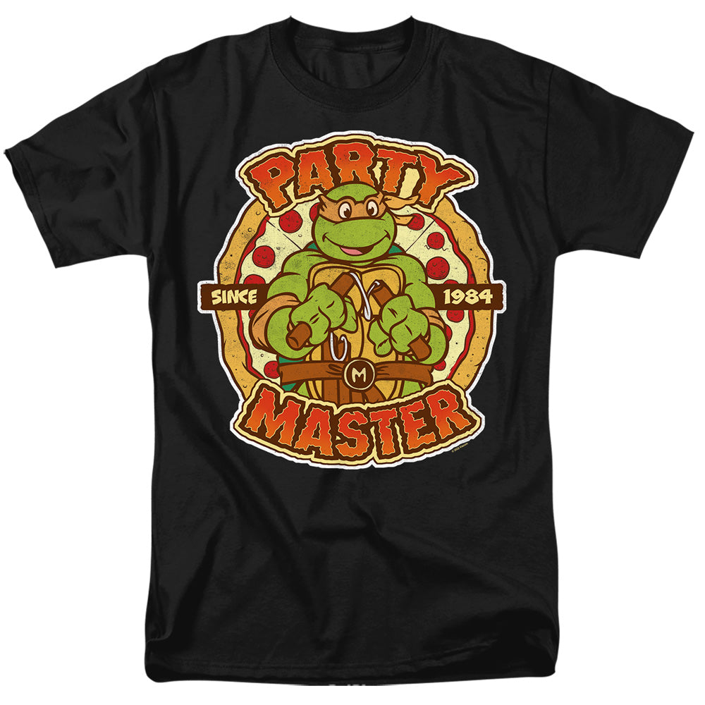 Teenage Mutant Ninja Turtles - Mikey Party Master - Adult Unisex T-Shirt - Black