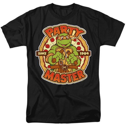 Teenage Mutant Ninja Turtles - Mikey Party Master - Adult Unisex T-Shirt - Black