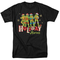 Teenage Mutant Ninja Turtles Holiday Heroes Christmas Adult Unisex T-Shirt Black