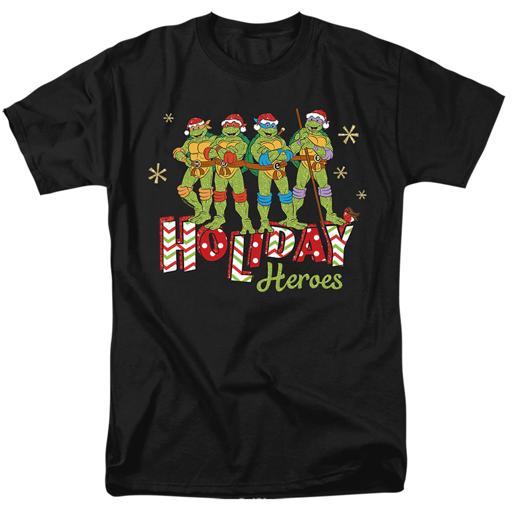 Teenage Mutant Ninja Turtles Holiday Heroes Christmas Adult Unisex T-Shirt Black