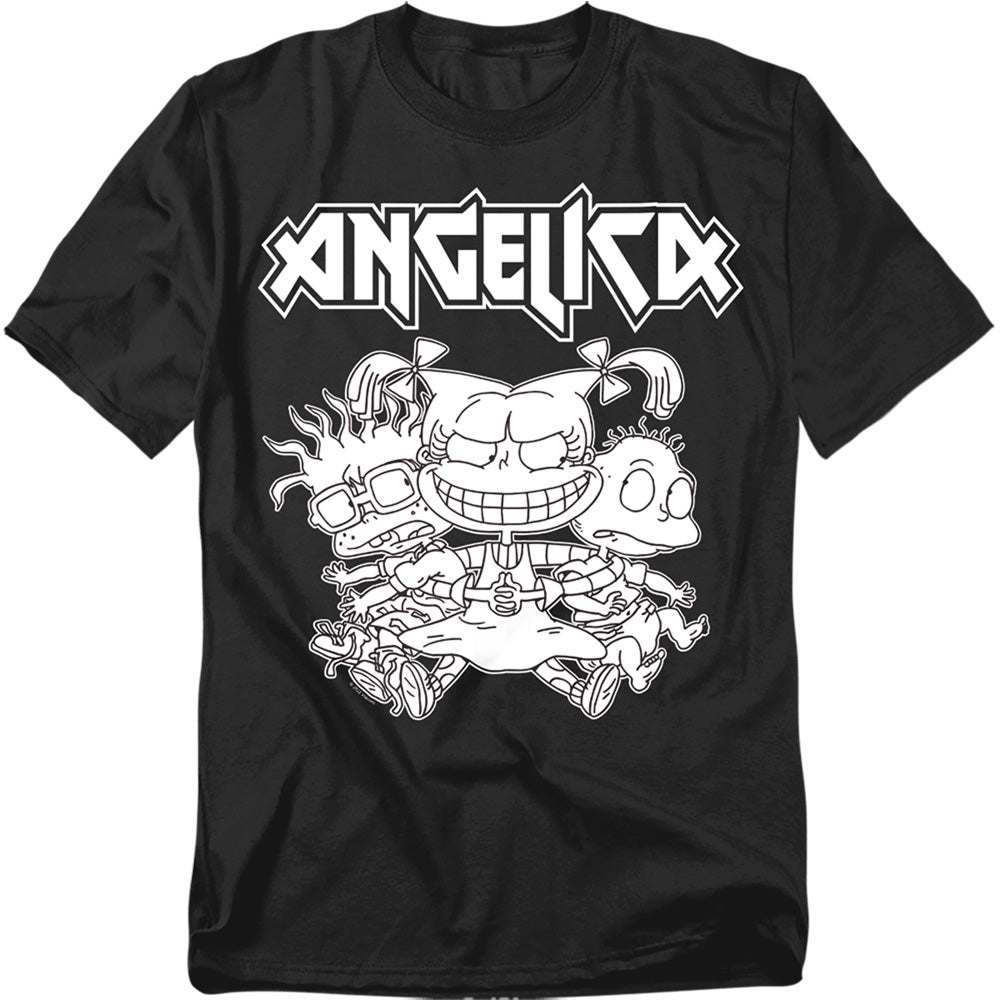 Rugrats - Angelica Pickles Rocks - Adult Unisex Short Sleeve T-Shirt - Black