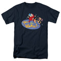 Ren And Stimpy - You Filthy Worm! - Adult Unisex Short Sleeve T-Shirt - Blue