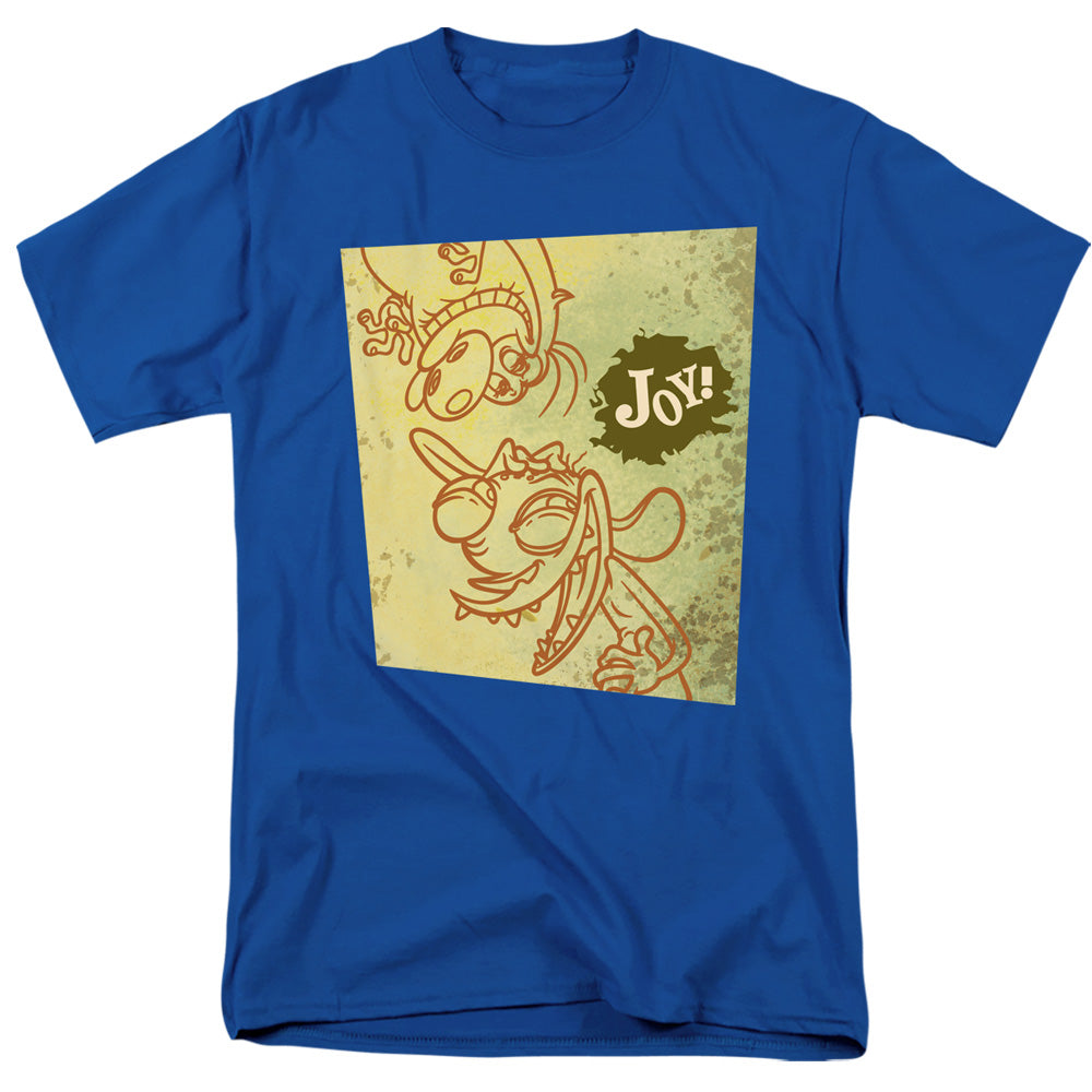 Ren And Stimpy - Joy! - Adult Unisex Short Sleeve T-Shirt - Blue