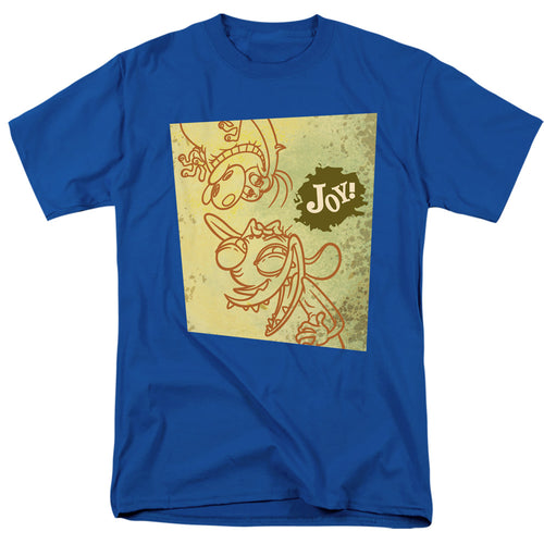 Ren And Stimpy - Joy! - Adult Unisex Short Sleeve T-Shirt - Blue
