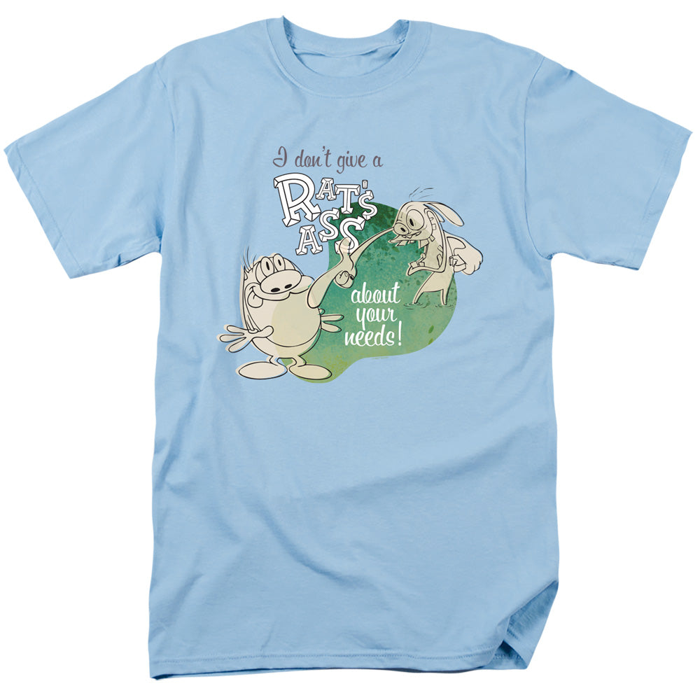 Ren And Stimpy - I Don't Care About Your Needs! - Adult Unisex T-Shirt - Blue