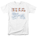 Ren And Stimpy - Shut Up And Look Stupid! - Adult Unisex T-Shirt - White
