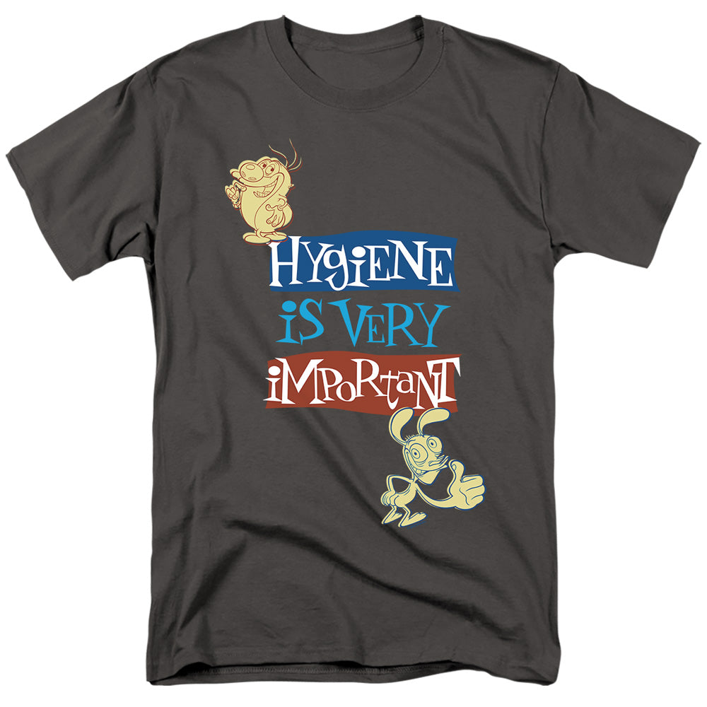 Ren And Stimpy - Hygiene Is Very Important - Adult Unisex T-Shirt - Gray