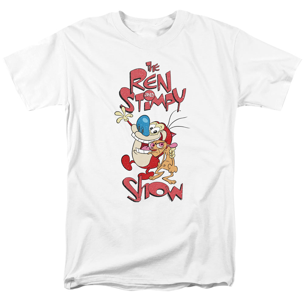Ren And Stimpy - Ren And Stimpy Show - Adult Unisex Short Sleeve T-Shirt - White