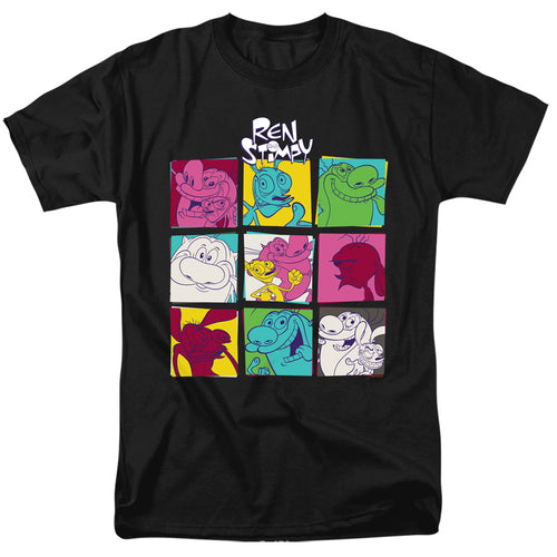 Ren And Stimpy - Ren And Stimpy Warhol 2 - Adult Unisex T-Shirt - Black