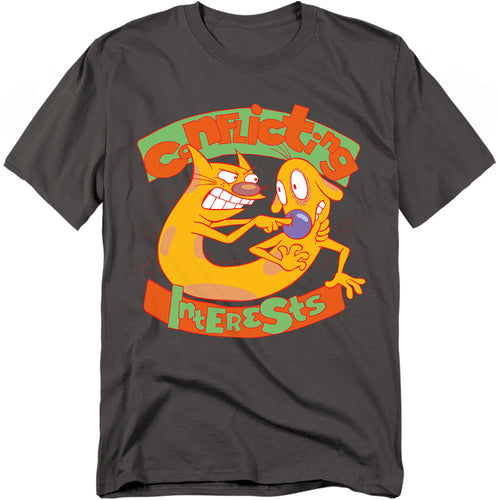 Catdog - Conflicting Interests - Adult Unisex Short Sleeve T-Shirt - Gray