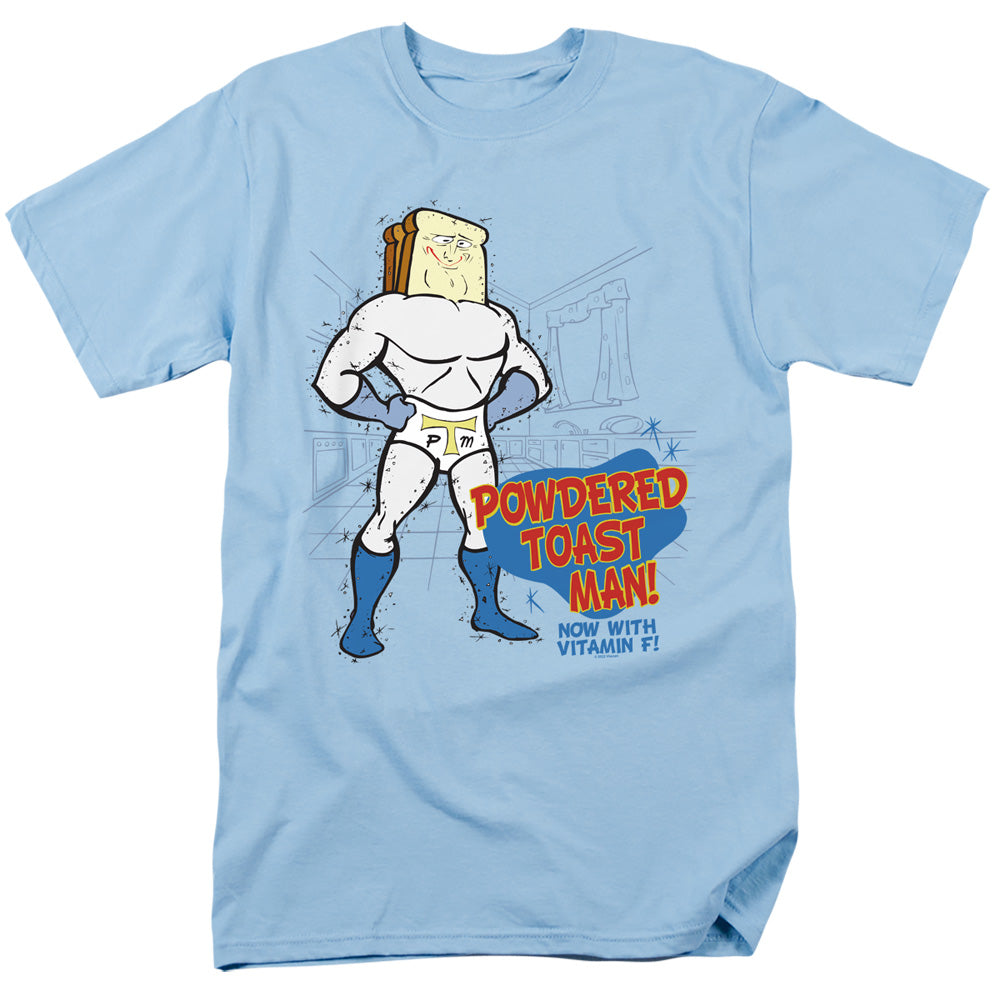 Ren And Stimpy - Powdered Toast Man - Adult Unisex Short Sleeve T-Shirt - Blue