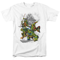 Teenage Mutant Ninja Turtles Shredder And Turtles Adult Unisex T-Shirt White