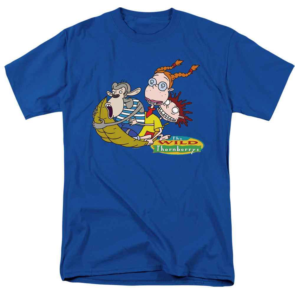 The Wild Thornberrys Eliza, Darwin, Donny On Leaf Adult Unisex T-Shirt Blue