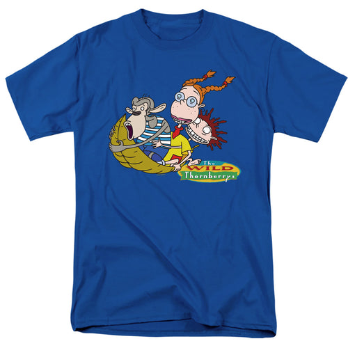 The Wild Thornberrys Eliza, Darwin, Donny On Leaf Adult Unisex T-Shirt Blue