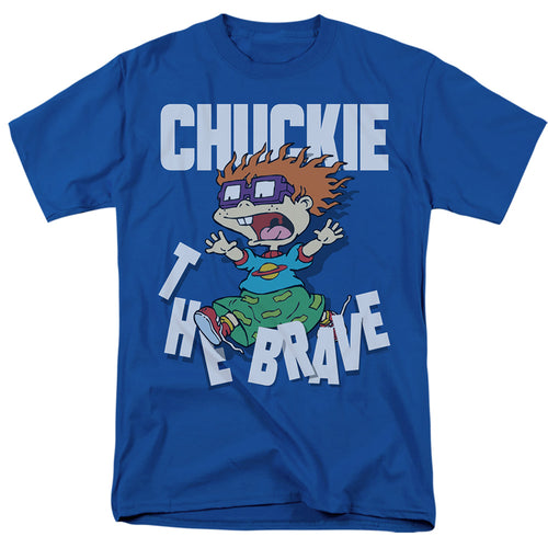 Rugrats - Chuckie The Brave - Adult Unisex Short Sleeve T-Shirt - Blue