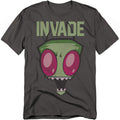 Invader Zim - Invade - Adult Unisex Short Sleeve T-Shirt - Gray