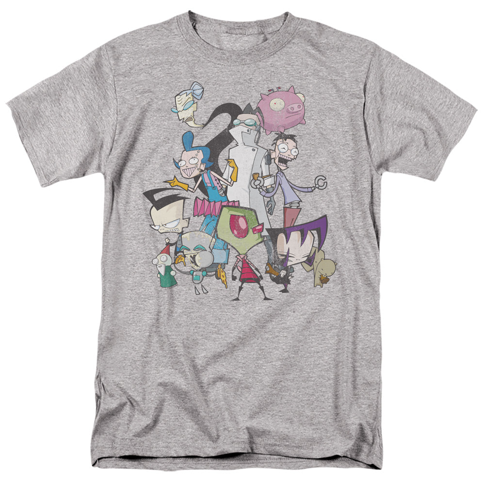 Invader Zim - Group Shot - Adult Unisex Short Sleeve T-Shirt - Gray