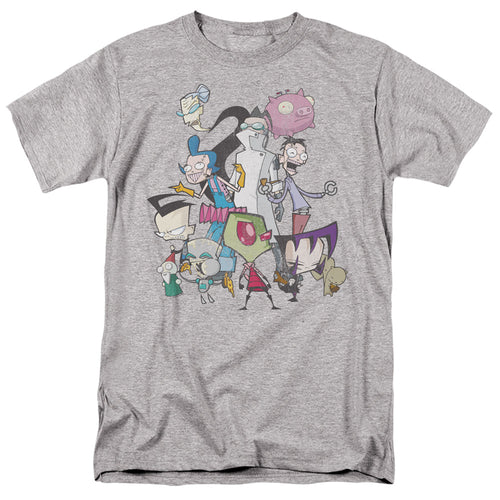 Invader Zim - Group Shot - Adult Unisex Short Sleeve T-Shirt - Gray