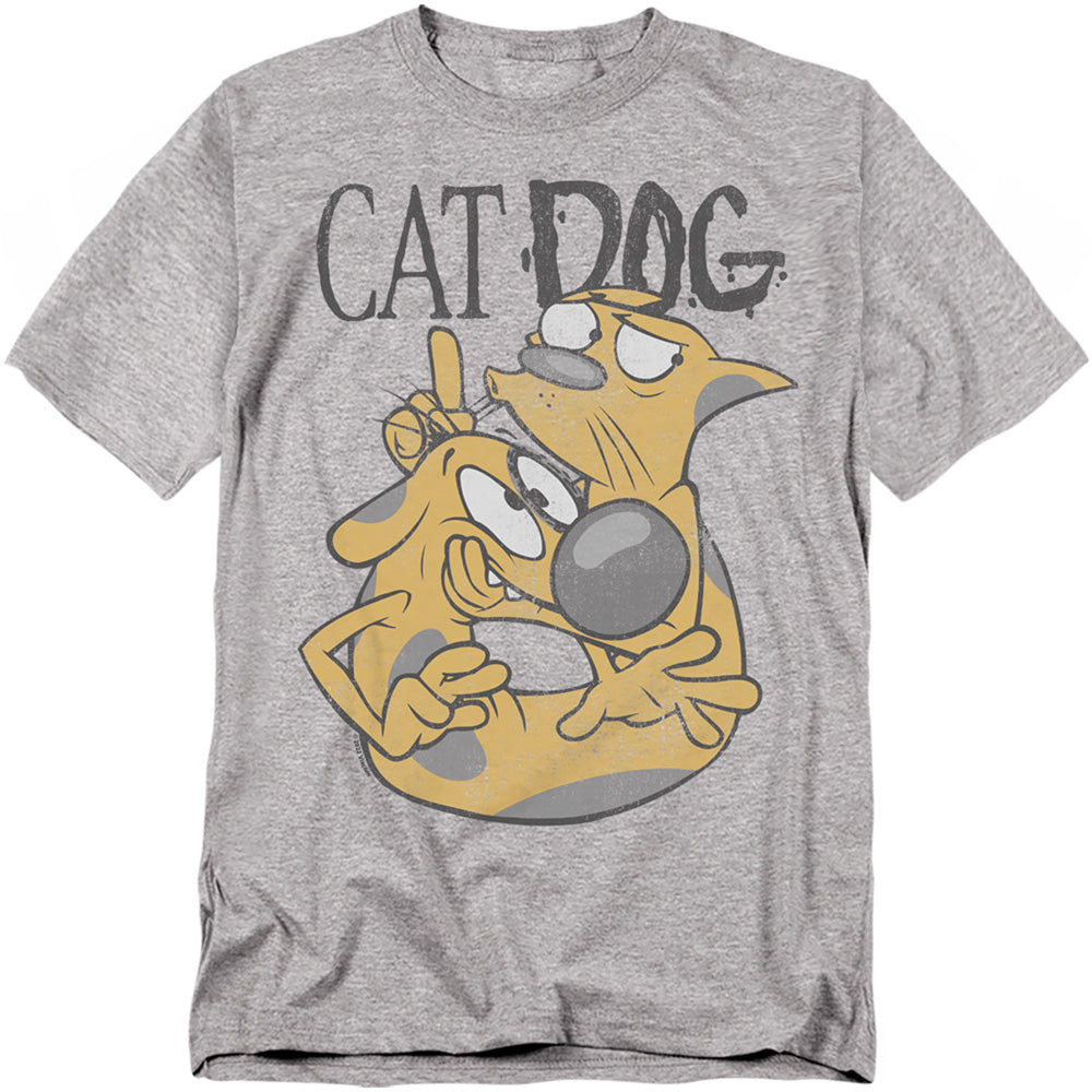 Catdog - Stuck Together - Adult Unisex Short Sleeve T-Shirt - Gray