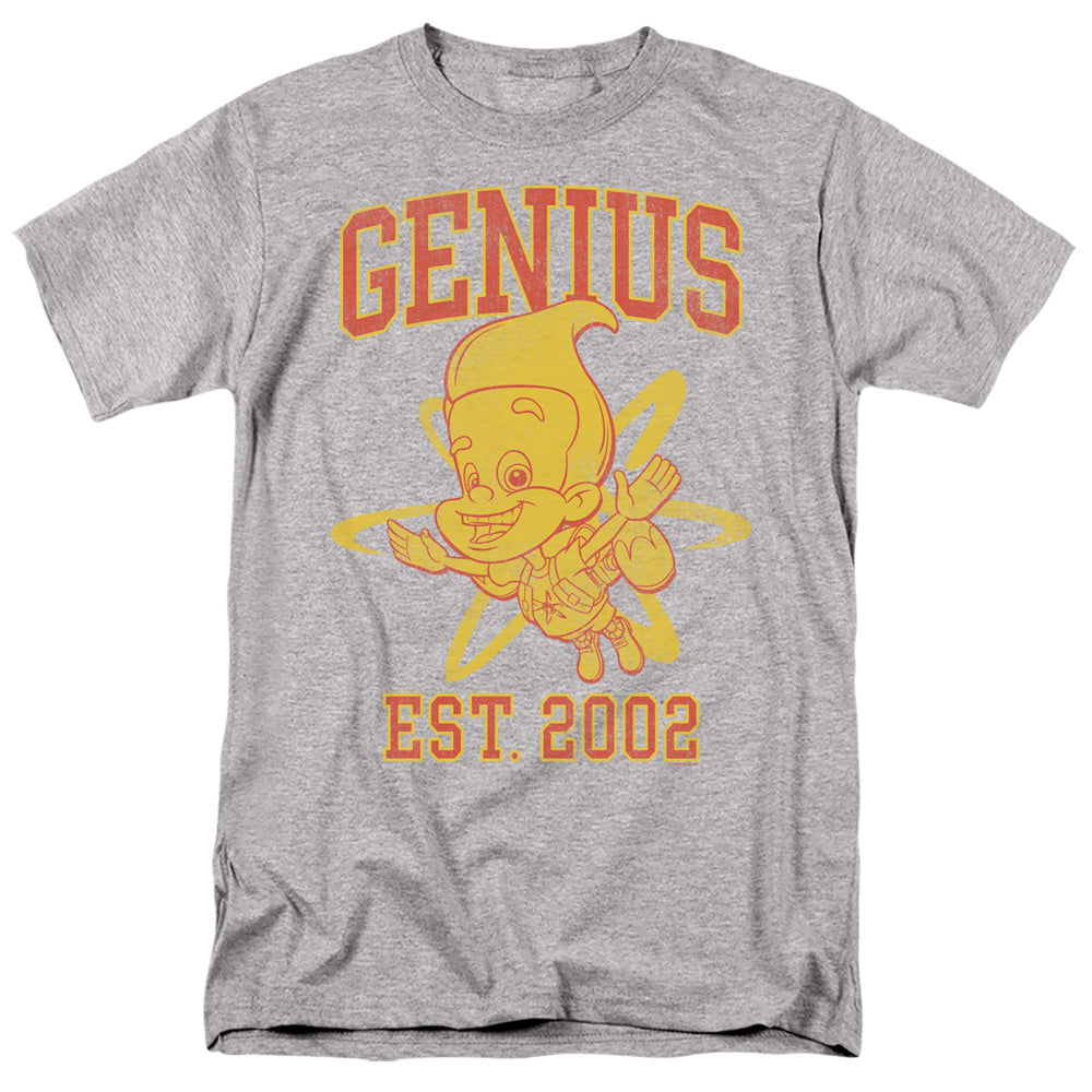Jimmy Neutron - Genius Collegiate - Adult Unisex Short Sleeve T-Shirt - Gray