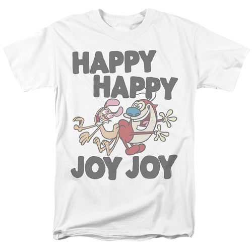 Ren And Stimpy - Happy Happy Joy Joy Pf - Adult Unisex T-Shirt - White