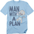 Rugrats - Man With A Plan - Adult Unisex Short Sleeve T-Shirt - Blue