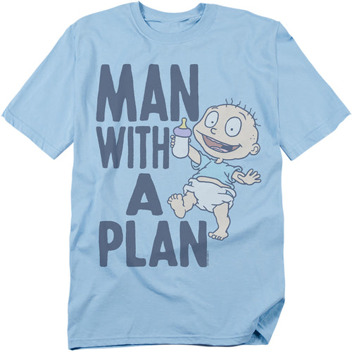 Rugrats - Man With A Plan - Adult Unisex Short Sleeve T-Shirt - Blue
