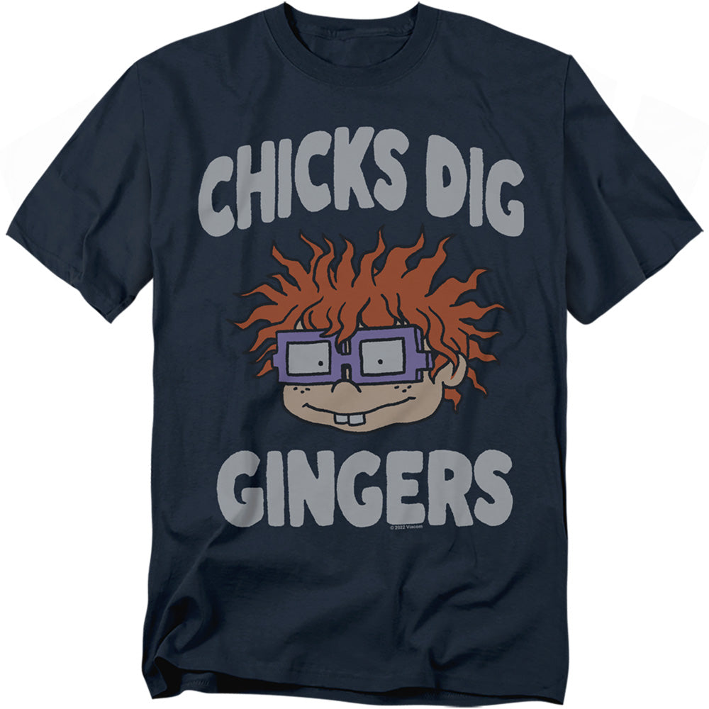 Rugrats - Chicks Dig Gingers - Adult Unisex Short Sleeve T-Shirt - Blue