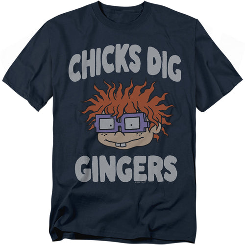 Rugrats - Chicks Dig Gingers - Adult Unisex Short Sleeve T-Shirt - Blue