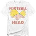 Hey Arnold - Football Head - Adult Unisex Short Sleeve T-Shirt - White