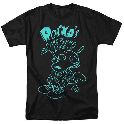 Rocko's Modern Life - Neon Rocko - Adult Unisex Short Sleeve T-Shirt - Black