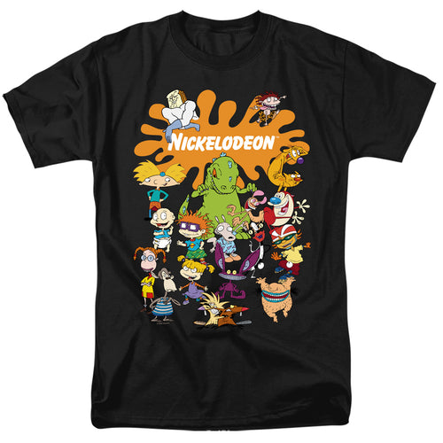 Nickelodeon - Nick Splat Group - Adult Unisex Short Sleeve T-Shirt - Black