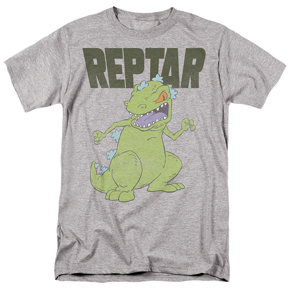 Rugrats - Reptar Big - Adult Unisex Short Sleeve T-Shirt - Gray