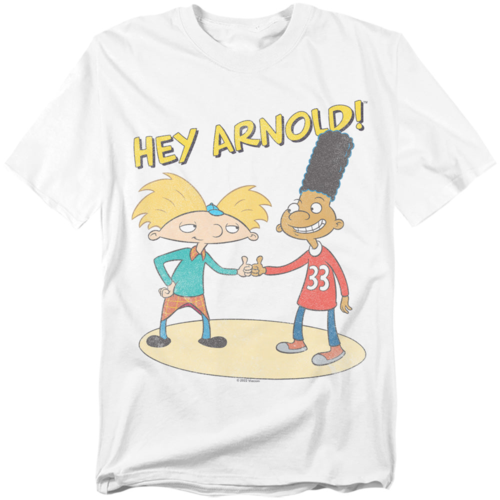 Hey Arnold - And Gerald With Logo - Adult Unisex Short Sleeve T-Shirt - White
