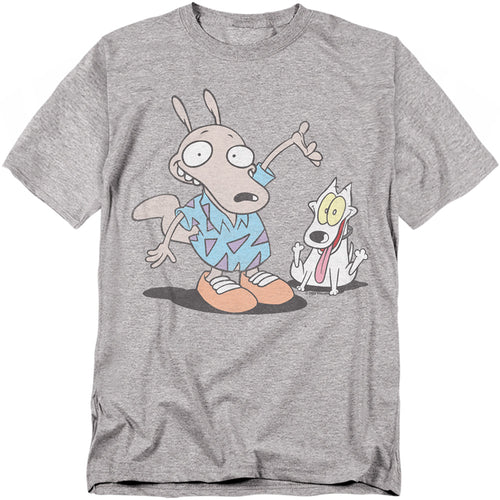 Rocko's Modern Life - Rocko And Spunky - Adult Unisex T-Shirt - Gray