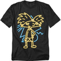 Hey Arnold - Hey Arnold Neon - Adult Unisex Short Sleeve T-Shirt - Black