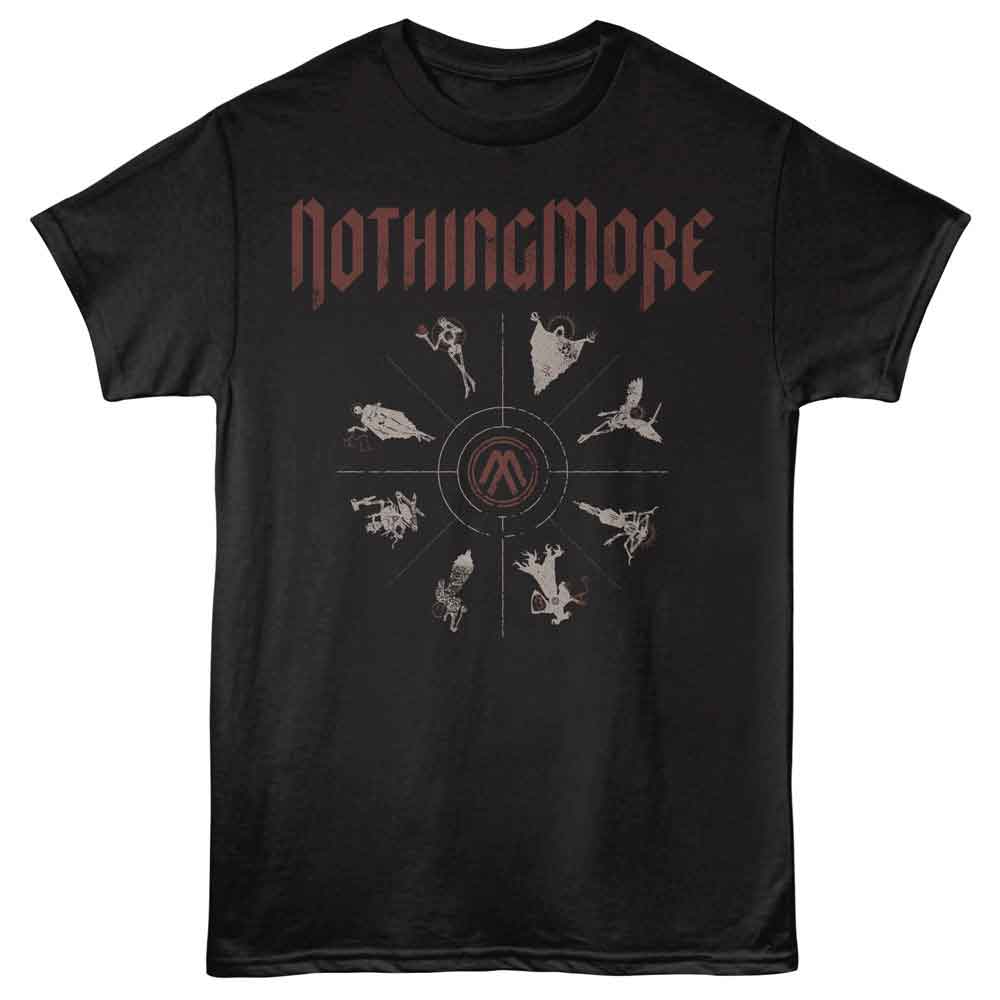 Nothing More - Circle Of Lions - Front Print Adult Short Sleeve Solid T-Shirt - Black